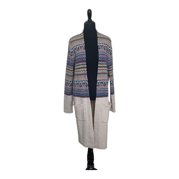 Mirasol long sleeves lambswool long open cardigan size Large - Picture 10 of 10